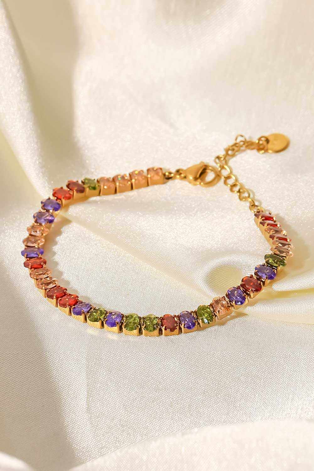 18K Gold Plated Multicolored Zircon Bracelet - Anne’s Candle Boutique