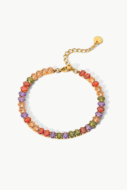 18K Gold Plated Multicolored Zircon Bracelet - Anne’s Candle Boutique