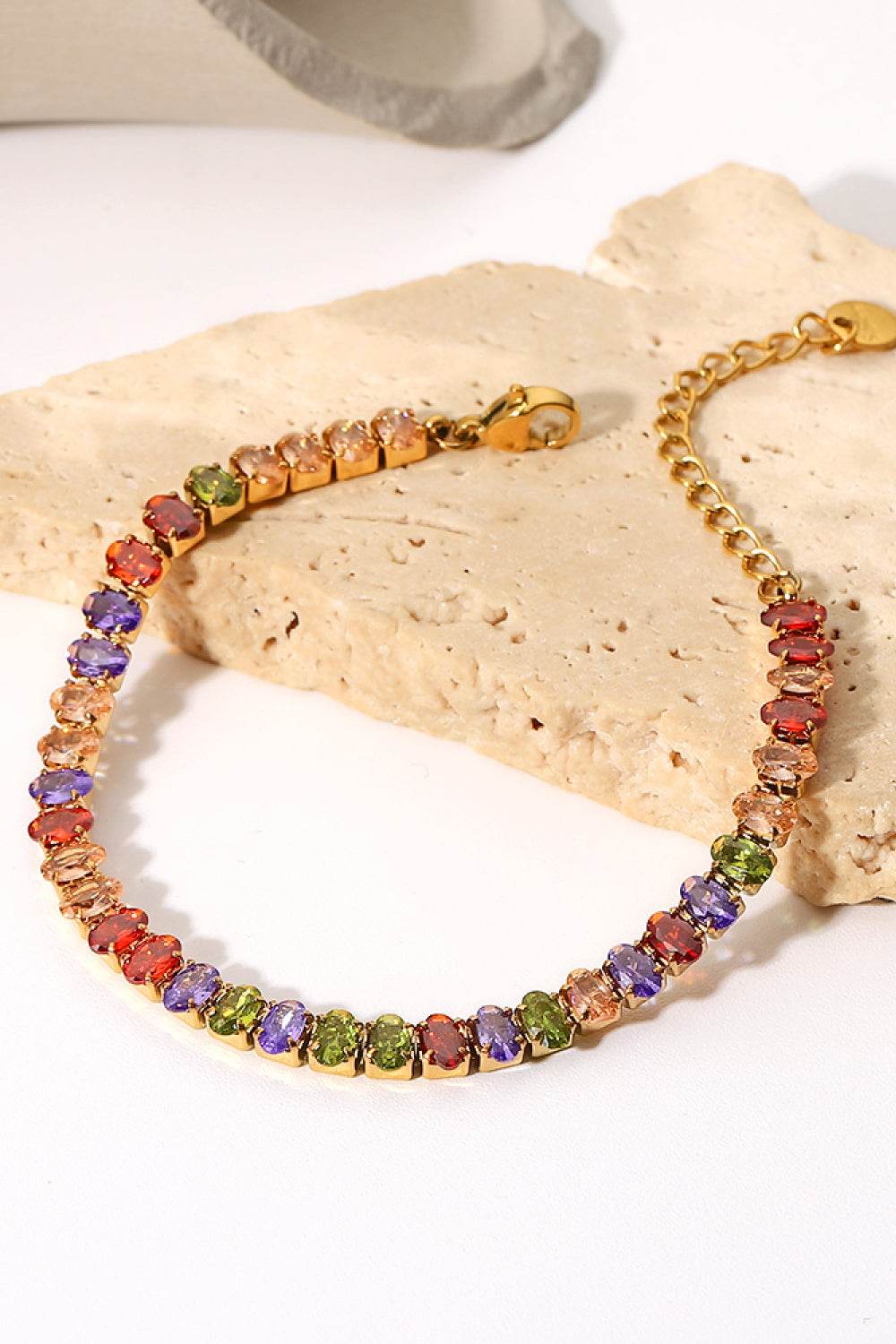 18K Gold Plated Multicolored Zircon Bracelet - Anne’s Candle Boutique