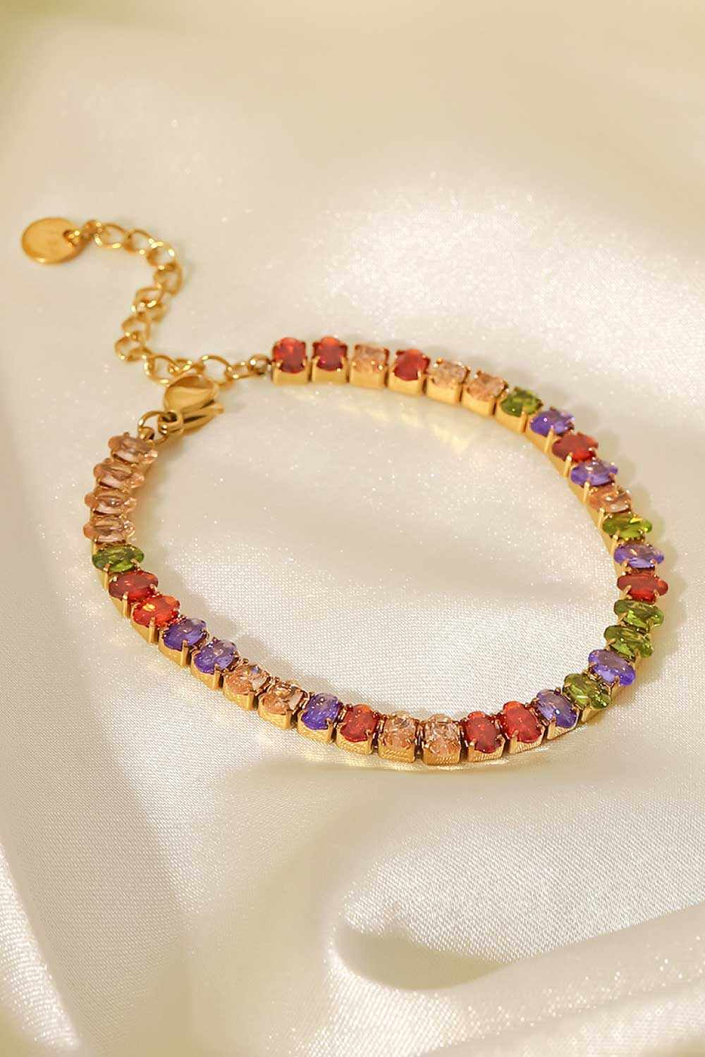 18K Gold Plated Multicolored Zircon Bracelet - Anne’s Candle Boutique