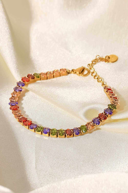 18K Gold Plated Multicolored Zircon Bracelet - Anne’s Candle Boutique