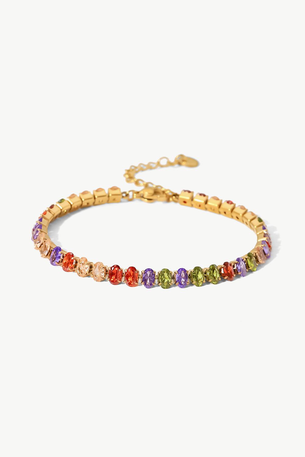 18K Gold Plated Multicolored Zircon Bracelet - Anne’s Candle Boutique