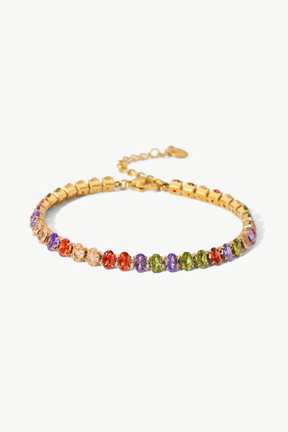 18K Gold Plated Multicolored Zircon Bracelet - Anne’s Candle Boutique