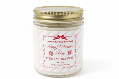 4oz Cherry Vanilla Swirl Candle - Anne’s Candle Boutique