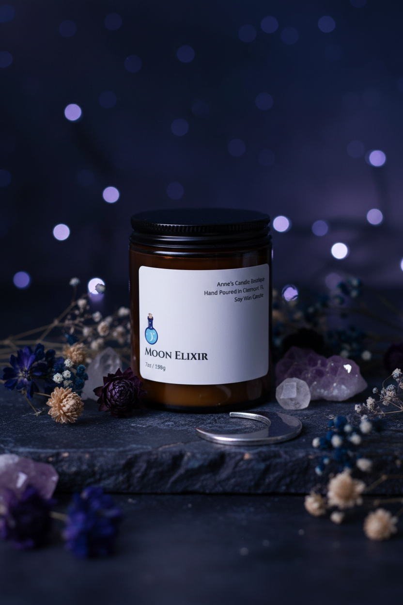 Moon Elixir Scented Candle - Patchouli Cinnamon Cedarwood