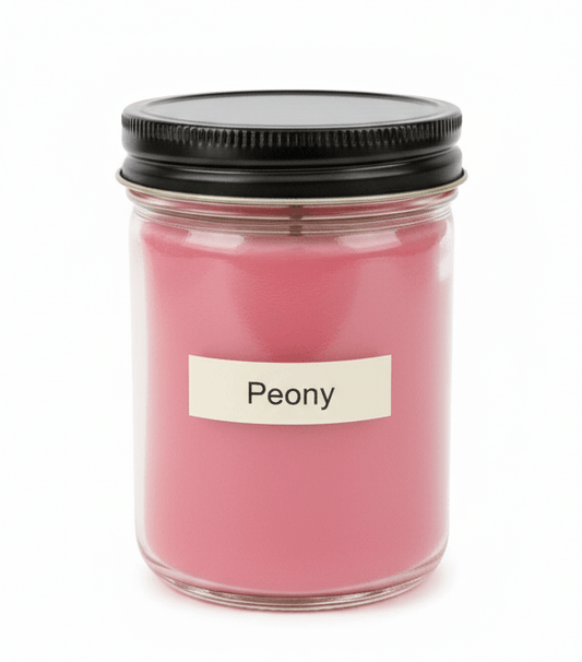 8oz Peony Scented Candle - Anne’s Candle Boutique