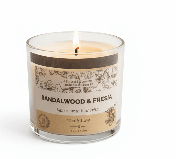 9oz Sandalwood and Fresh Rose Scented Candle - Anne’s Candle Boutique