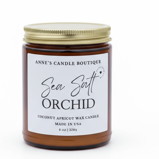 9oz Sea Salt Orchid Scented Candle - Anne’s Candle Boutique