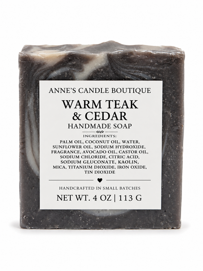 Warm Teak & Cedar Handmade Soap – 4 oz