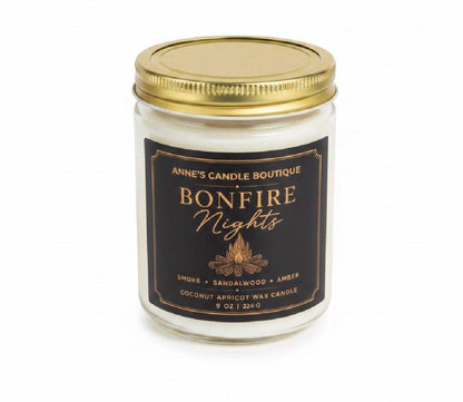 Bonfire Nights Coconut Apricot Wax Candle – Smoke, Sandalwood & Amber