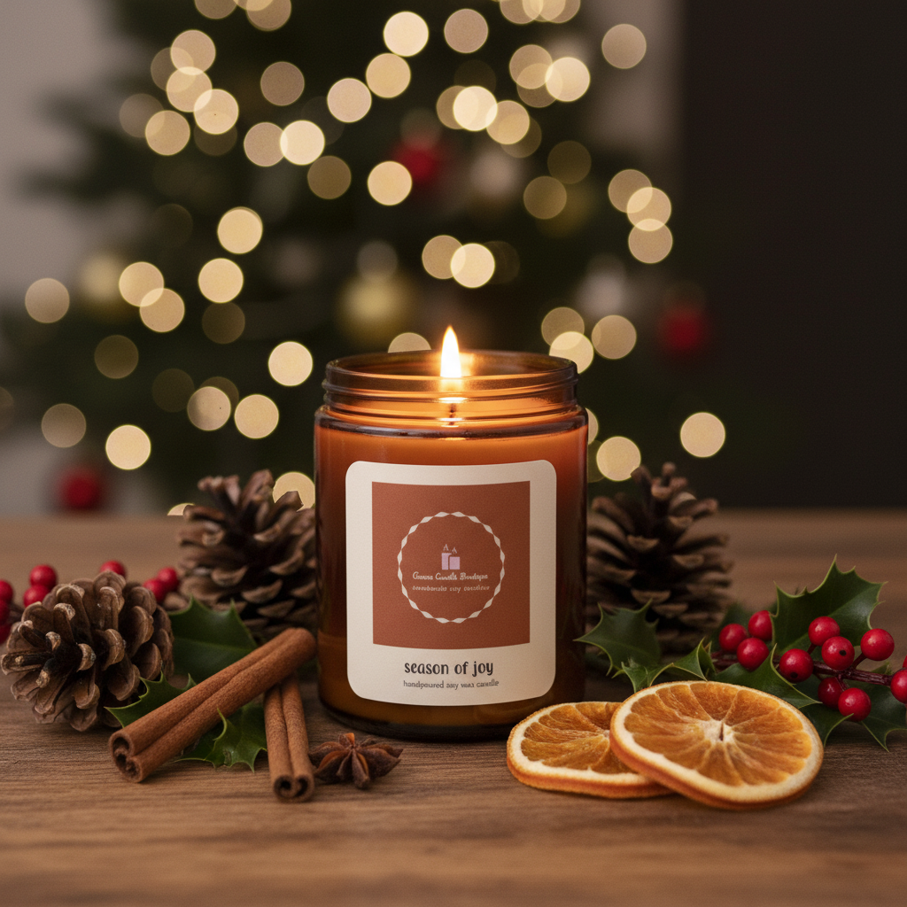 Season of Joy Scented Candle | Hand Poured Soy Candle | Cozy Holiday Candle | Christmas Home Fragrance | Winter Candle