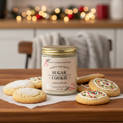Sugar Cookie Scented Candle | Warm Vanilla Bakery Candle | Hand Poured Soy Candle | Cozy Holiday Candle | Christmas Candle