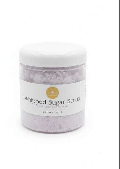 Lavender Chamomile Whipped Sugar Scrub | Handmade Exfoliating Body Scrub | 10 oz