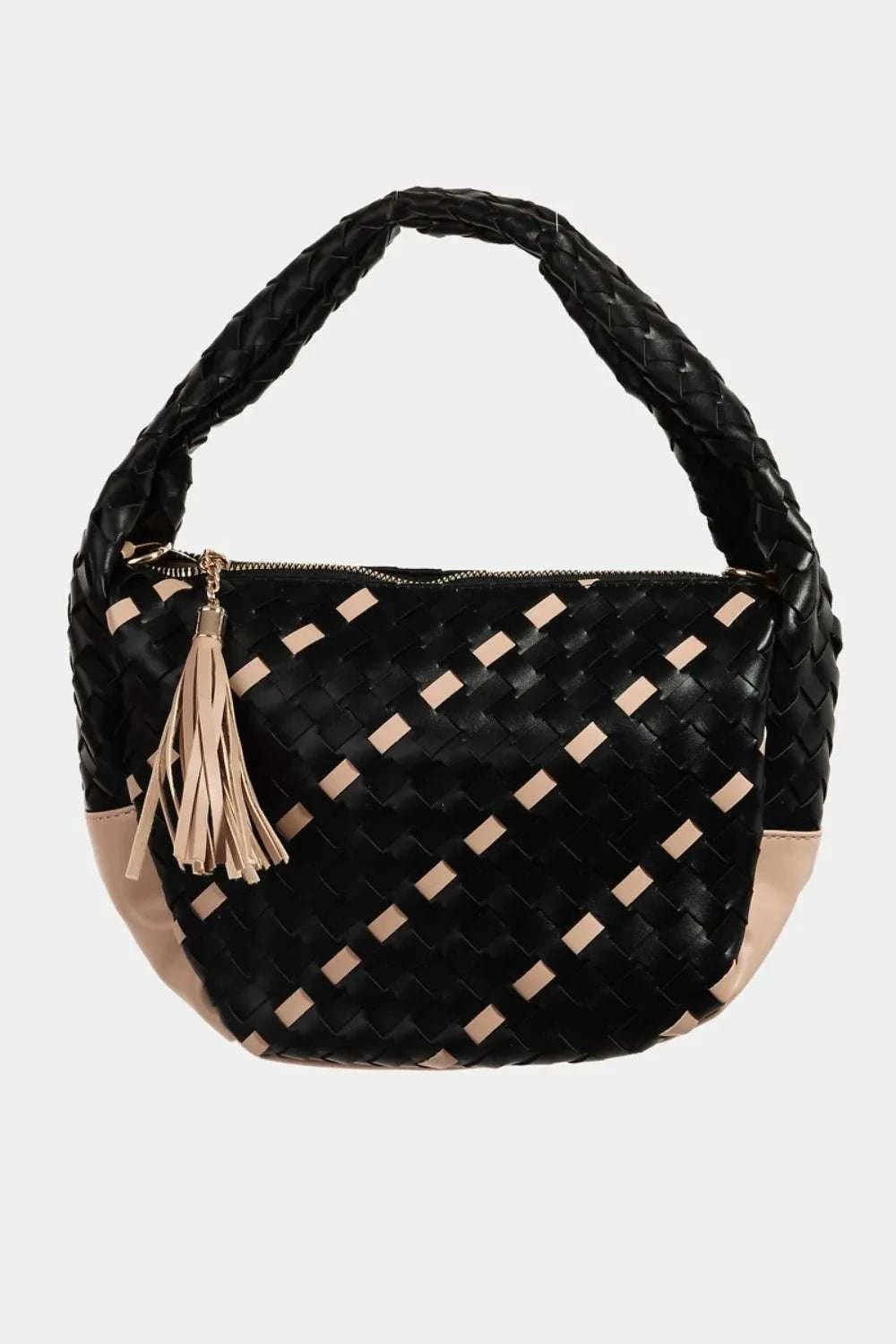 Fame Tassel Detail Weave Semi Circle Bag - Anne’s Candle Boutique