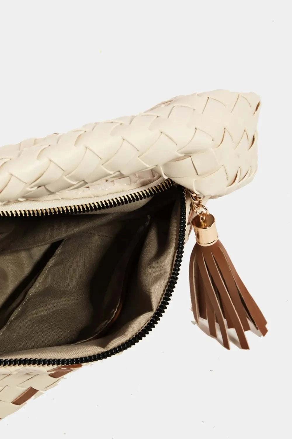 Fame Tassel Detail Weave Semi Circle Bag - Anne’s Candle Boutique