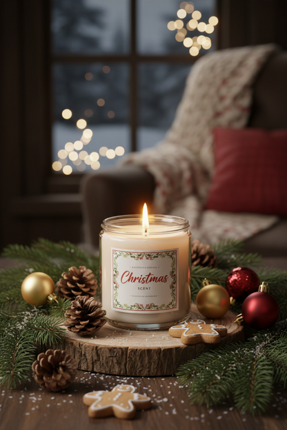 Christmas Tree Scented Candle | Fresh Evergreen Soy Candle | Hand Poured Holiday Candle | Christmas Home Fragrance | Winter Candle