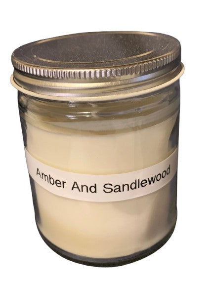 Amber and Sandlewood Scented Candle