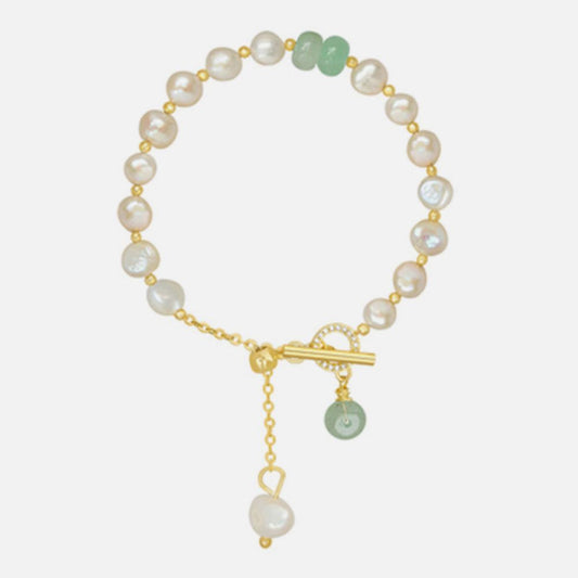 Pearl Green Stone Link Bracelet - Anne’s Candle Boutique