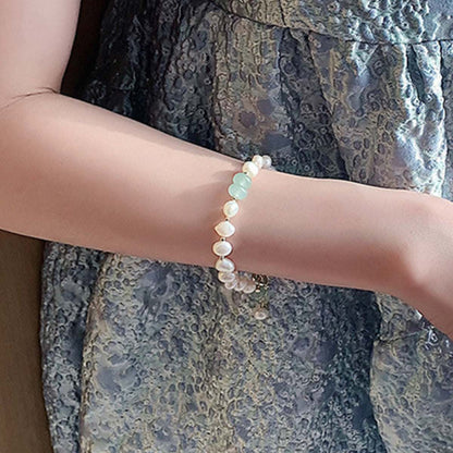 Pearl Green Stone Link Bracelet - Anne’s Candle Boutique