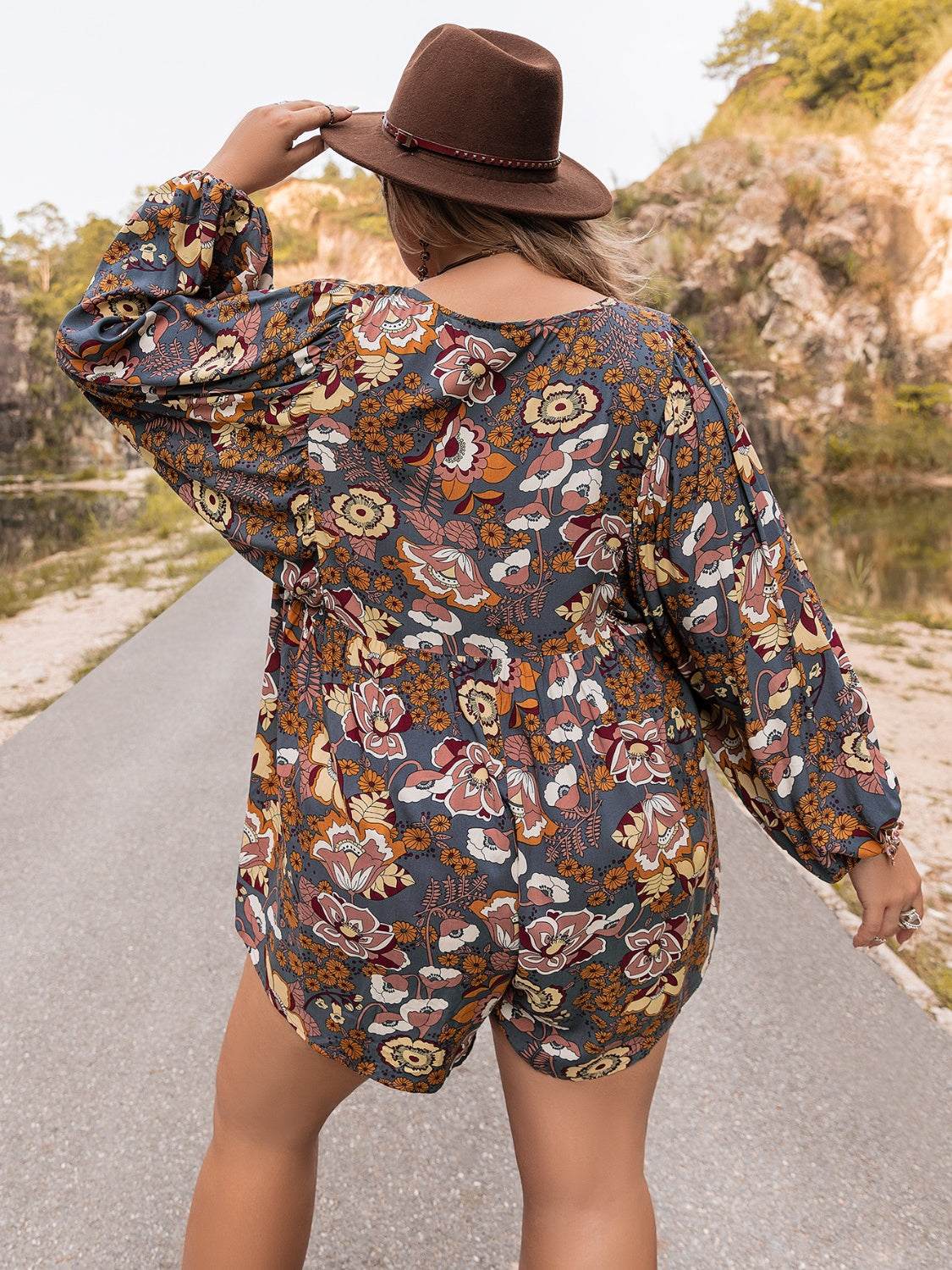 Plus Size Long Sleeve Romper - Anne’s Candle Boutique